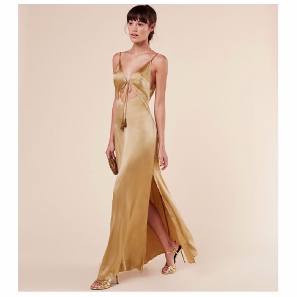 Gold Silk Reformation Dress